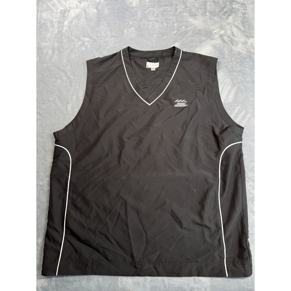 Cutter & Buck Windtec Golf Vest Men XLT Black Desert Mountain V Neck Resort Wear